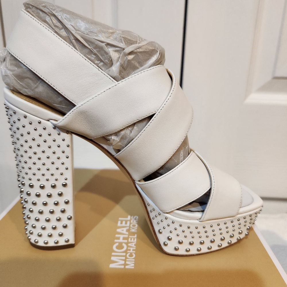 Michael Kors White Heeled Sandals